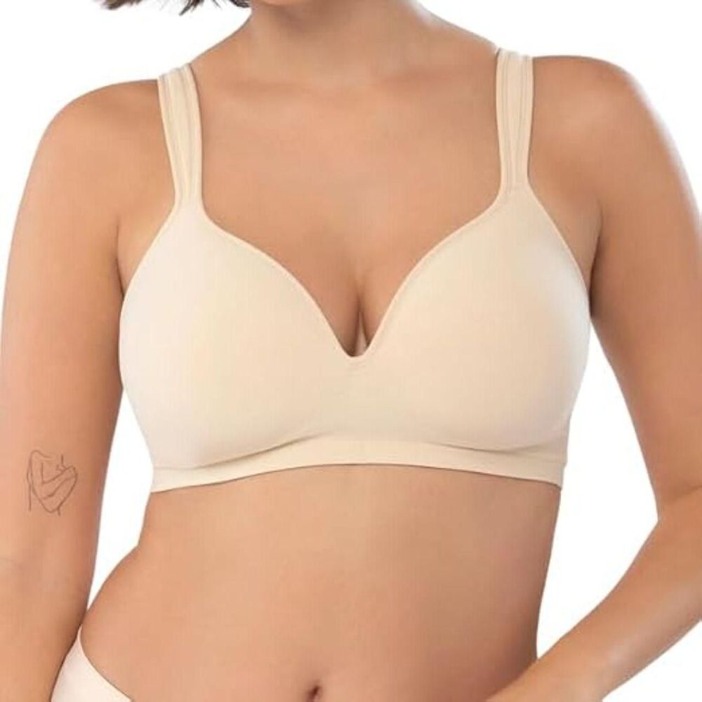 NWT Underoutfit Perfect Neckline Everyday Wireless Bra - Nude - L